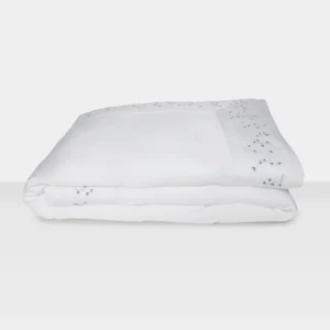 Duvet King 400 Fios Flora Branco e Azul Artelassê