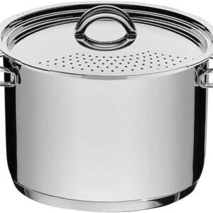 Espagueteira Tramontina Solar em Aço Inox Fundo Triplo com Tampa e Alças 24 cm 7,7 L