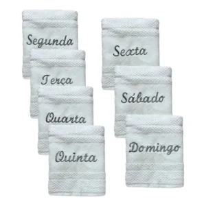 Kit 7 Panos Copa Dohler Atoalhado Dias Semana Branco