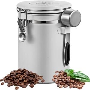 Porta Café, Pote de Armazenamento Café, com Colher para Pó de Café, 2,8L